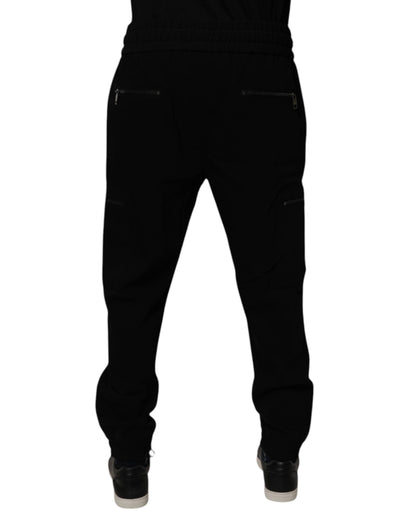 Dolce & Gabbana Black Wool Stretch Jogger Pants