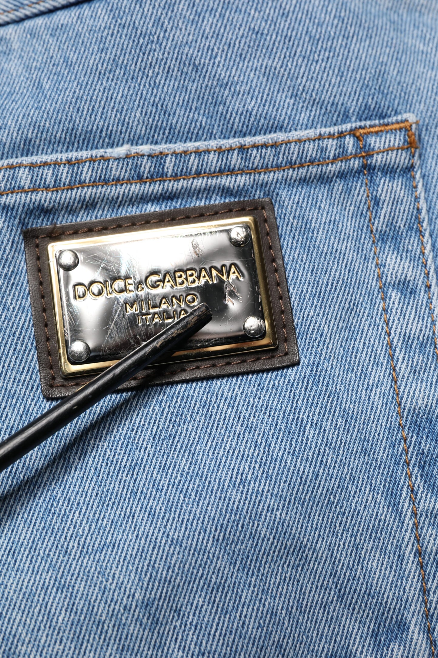 Dolce & Gabbana Blue Cotton Skinny Men Denim Mid Waist Jeans