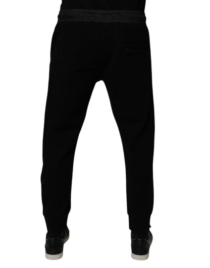 Dolce & Gabbana Black Cotton Blend Men Jogger Sweatpants Pants