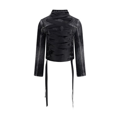 Balenciaga Denim Jacket with ribbon