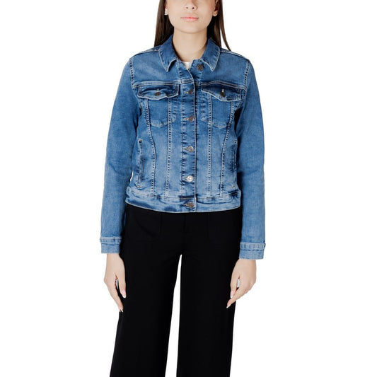 Street One Blue Cotton Jackets & Coat