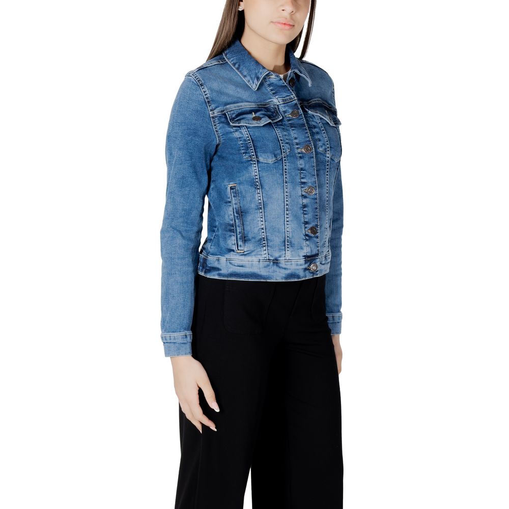 Street One Blue Cotton Jackets & Coat