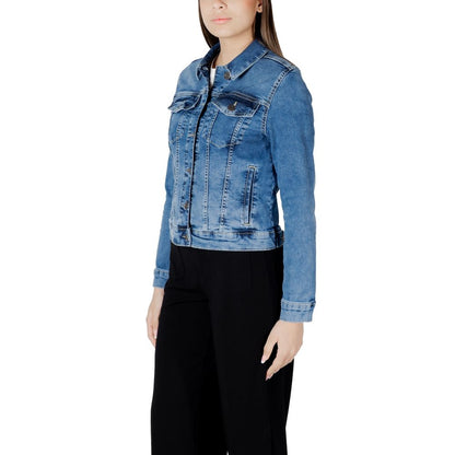 Street One Blue Cotton Jackets & Coat