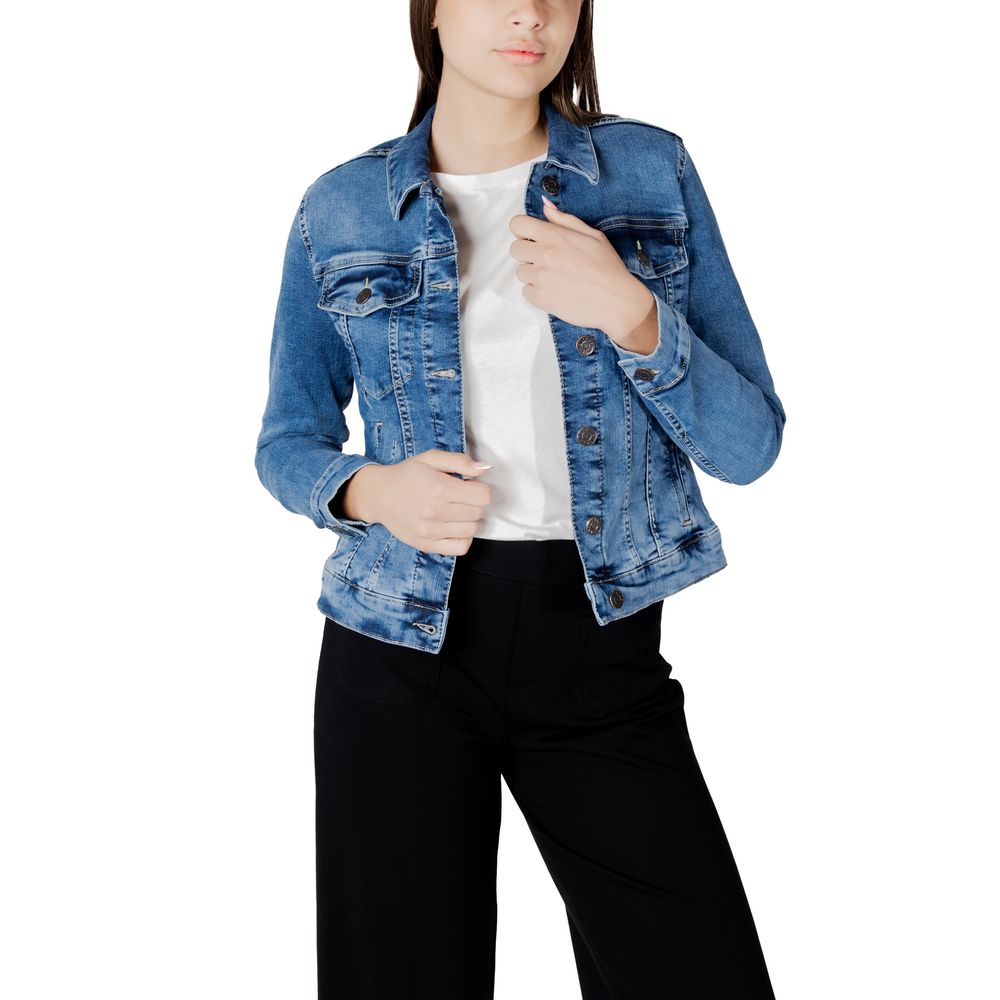 Street One Blue Cotton Jackets & Coat