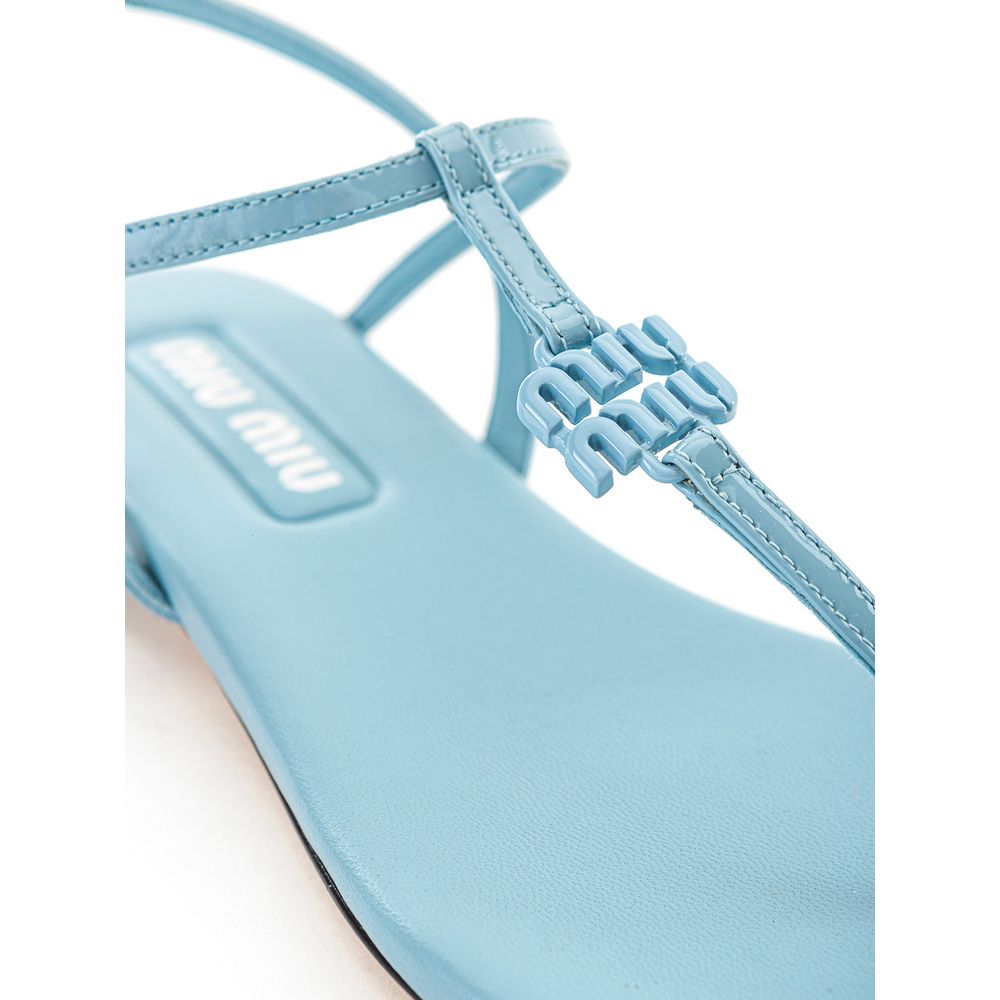 Miu Miu Blue Patent Leather Sandal