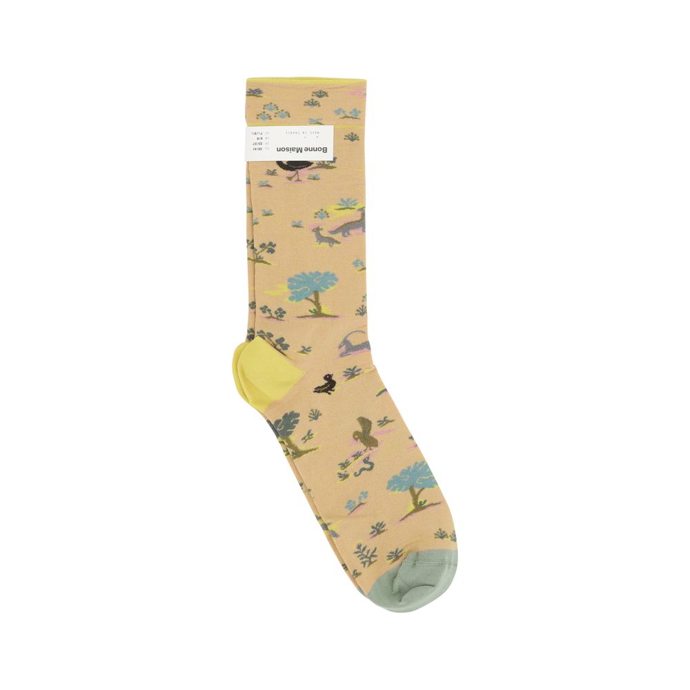 Bonne Maison Nature-inspired pattern Socks