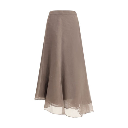 Brunello Cucinelli Silk crêpe midi Skirt