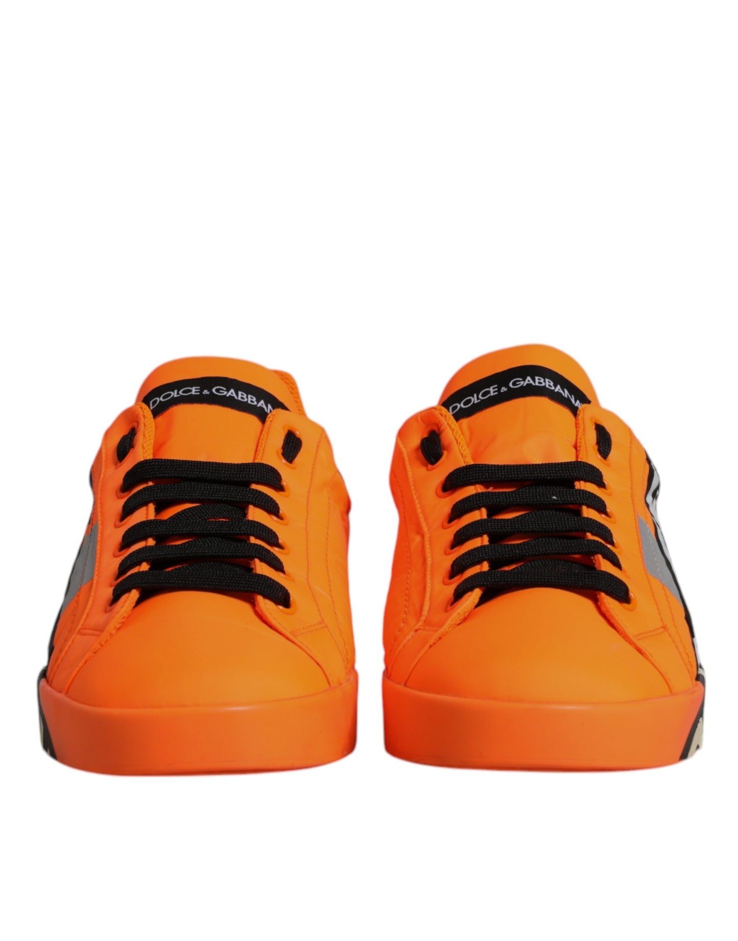 Dolce & Gabbana Orange Portofino Logo Tape Men Sneakers Shoes