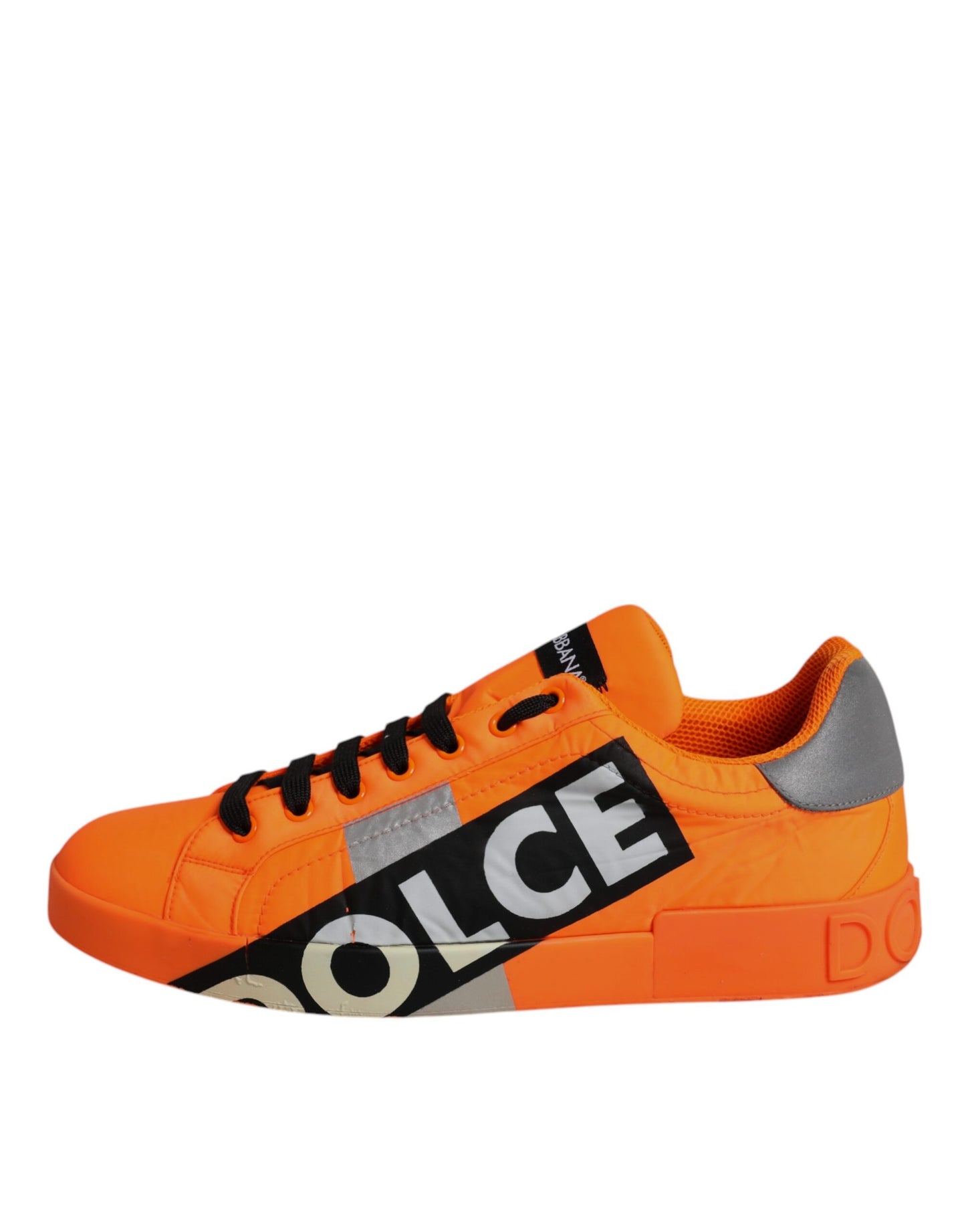 Dolce & Gabbana Orange Portofino Logo Tape Men Sneakers Shoes
