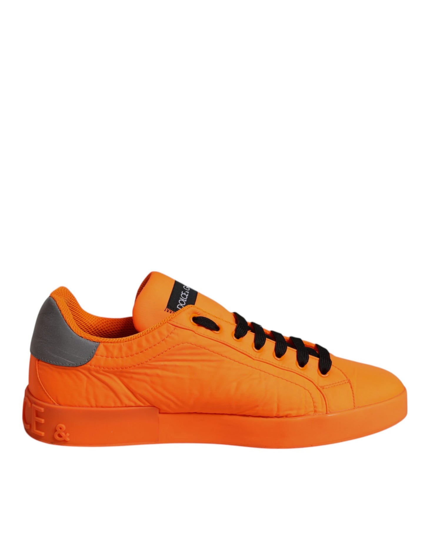 Dolce & Gabbana Orange Portofino Logo Tape Men Sneakers Shoes