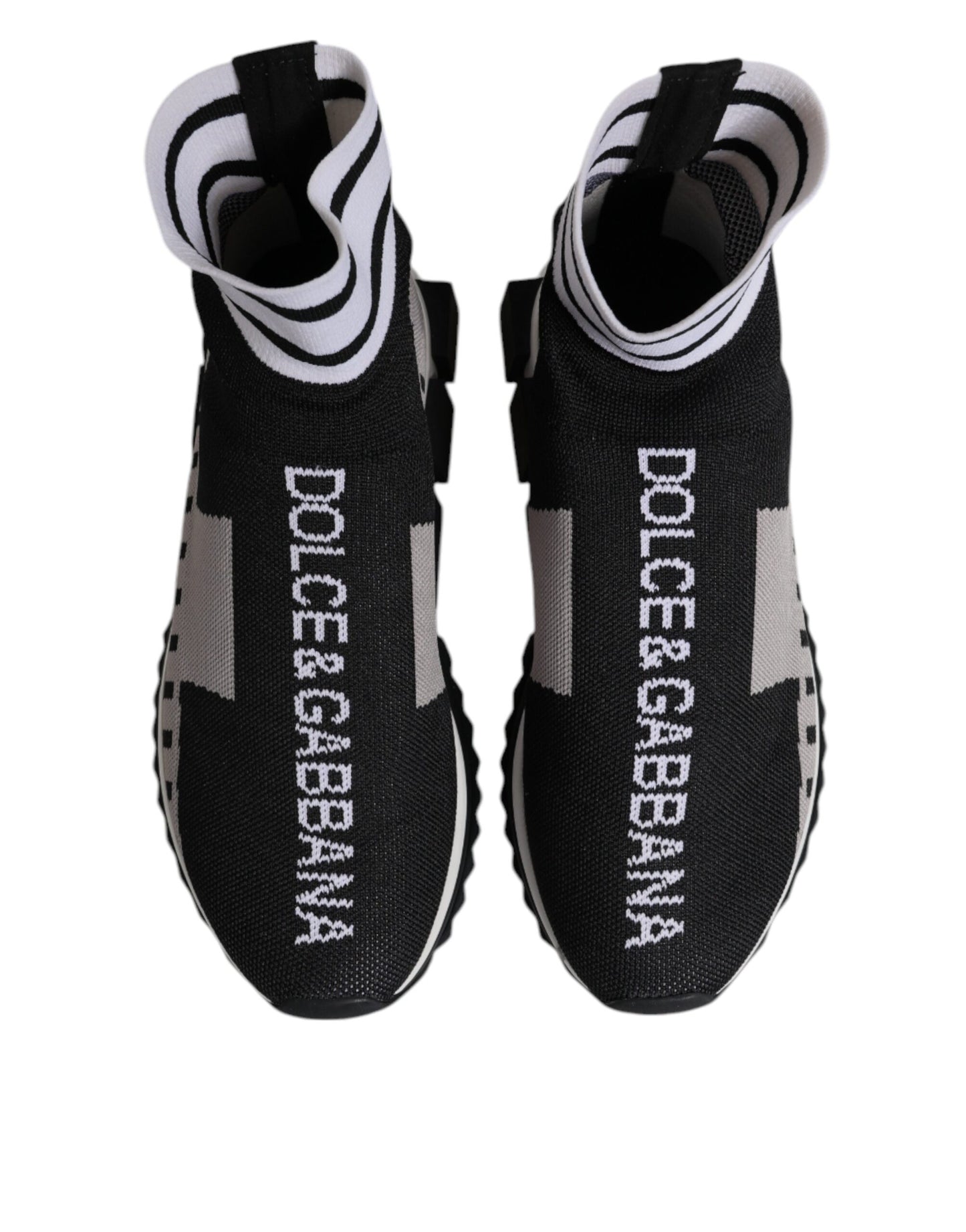 Dolce & Gabbana Black Gray Sorrento Socks Men Sneakers Shoes