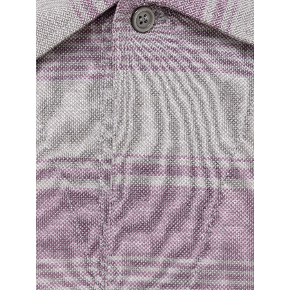 Canali Brown Cotton Polo Shirt