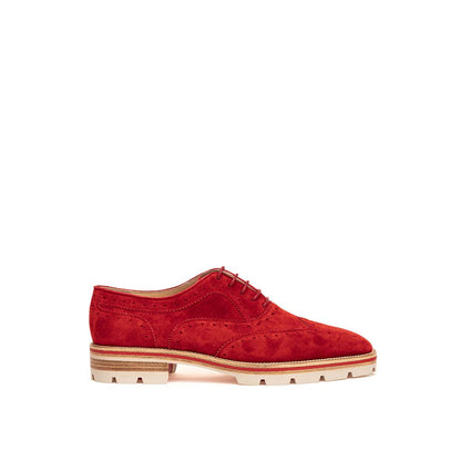 Christian Louboutin Red Suede Leather Flat Shoe