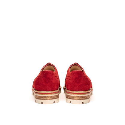 Christian Louboutin Red Suede Leather Flat Shoe