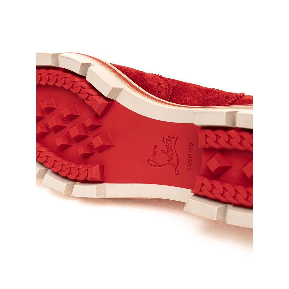 Christian Louboutin Red Suede Leather Flat Shoe