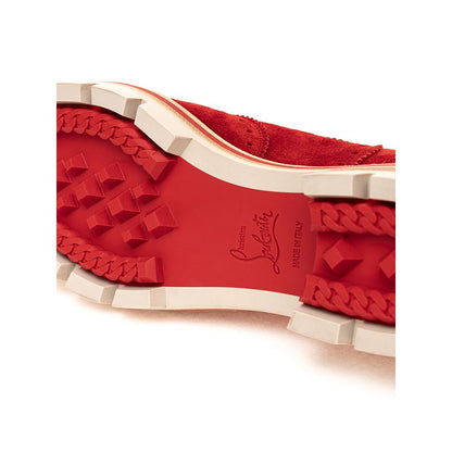 Christian Louboutin Red Suede Leather Flat Shoe