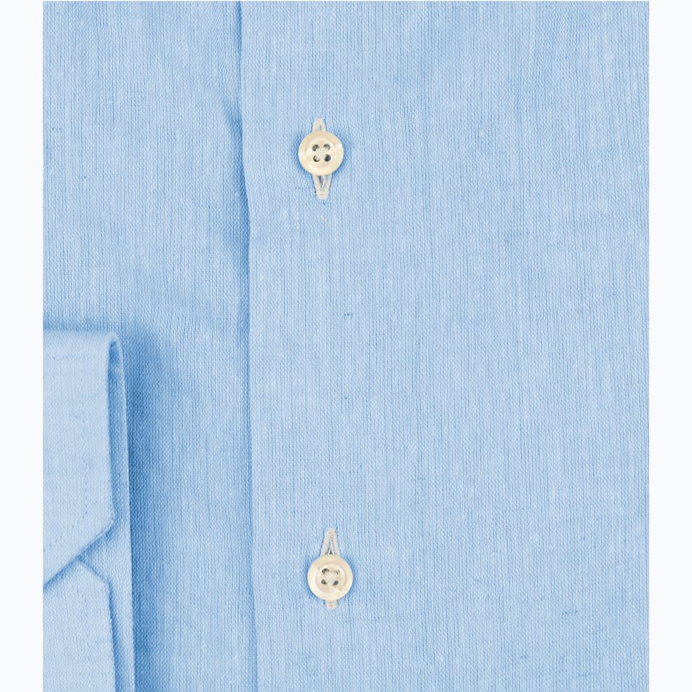 Bagutta Light Blue Linen Men Shirt