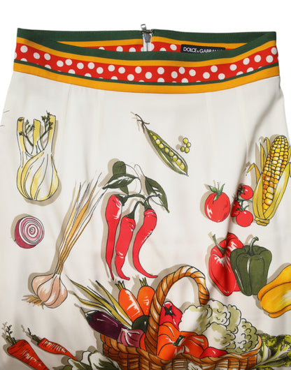 Dolce & Gabbana Multicolor High Waist Pencil Cut Midi Skirt