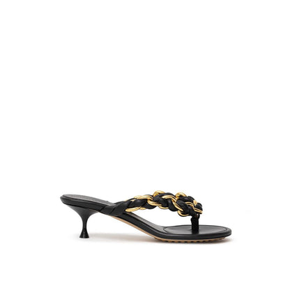 Bottega Veneta Black Leather Sandal