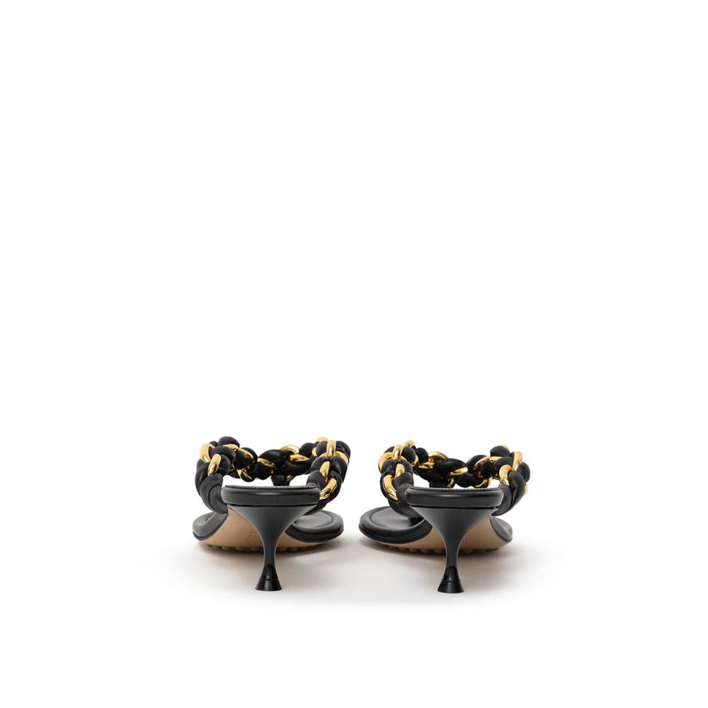 Bottega Veneta Black Leather Sandal