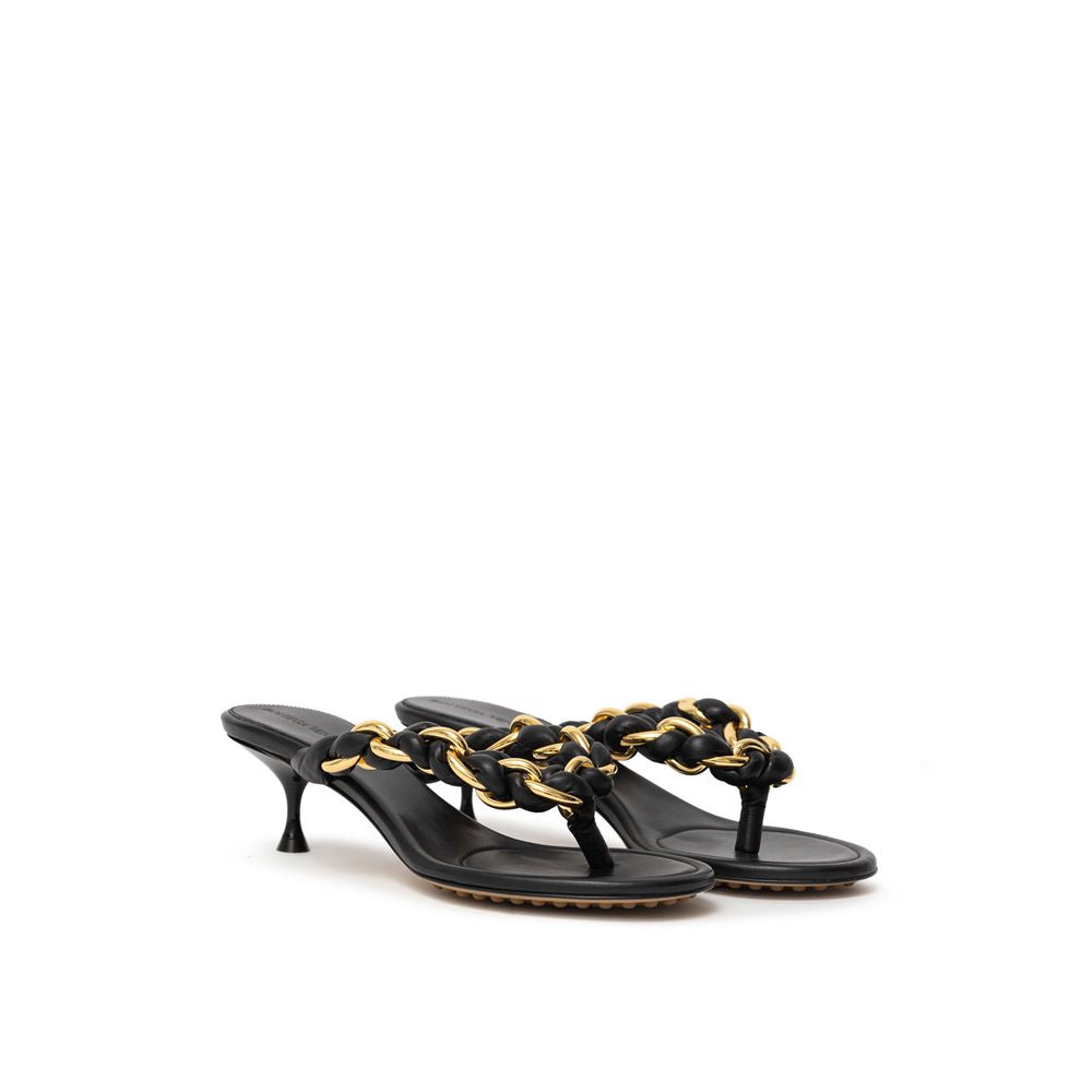 Bottega Veneta Black Leather Sandal