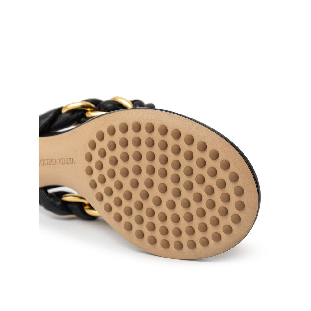 Bottega Veneta Black Leather Sandal