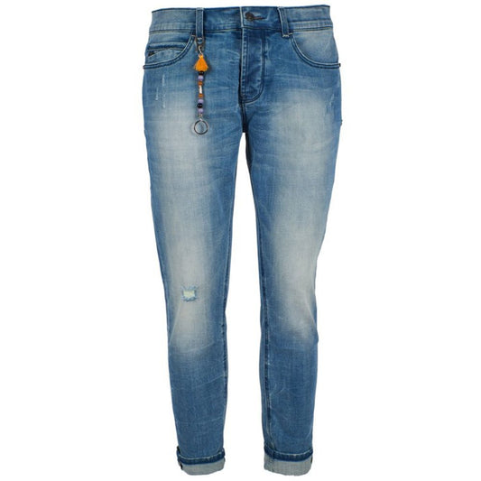 Yes Zee Blue Cotton Men's Slim Fit Jean