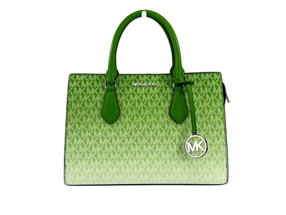 Michael Kors Sheila Medium Crossbody Satchel Purse Bag Jungle Green