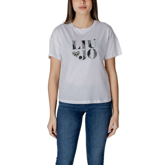 Liu Jo Black And White Cotton Tops & T-Shirt