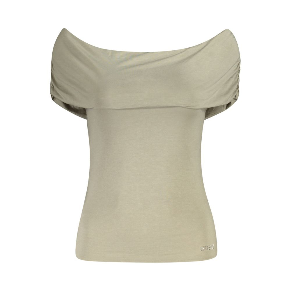 Guess Jeans Green Modal Tops & T-Shirt