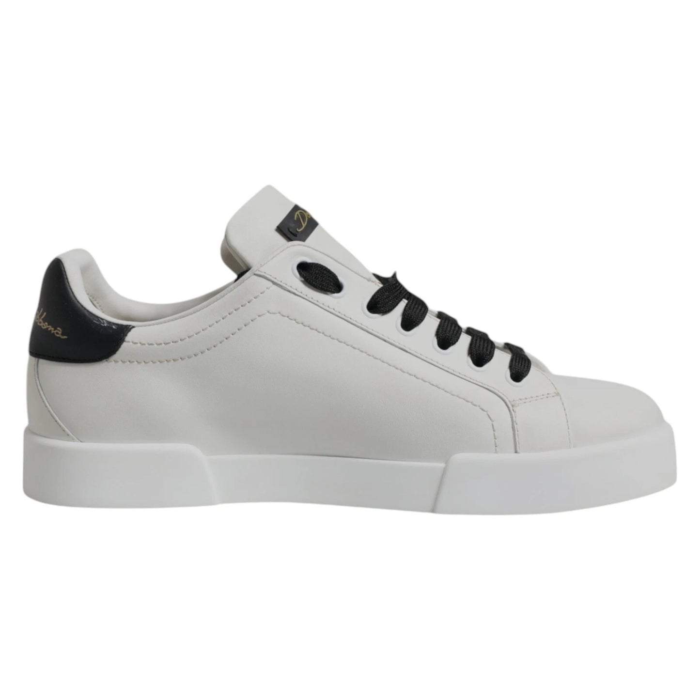 Dolce & Gabbana White Leather DG Logo Low Top Sneakers Shoes