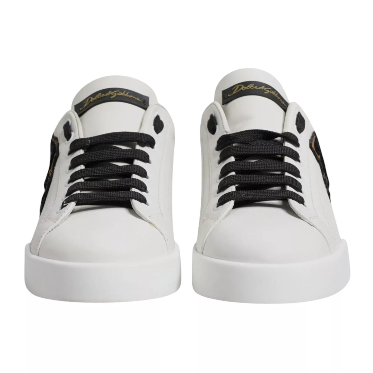 Dolce & Gabbana White Leather DG Logo Low Top Sneakers Shoes