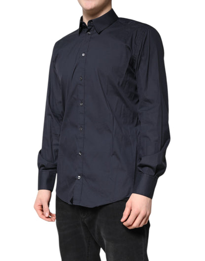 Dolce & Gabbana Dark Blue MARTINI Cotton Formal Dress Shirt