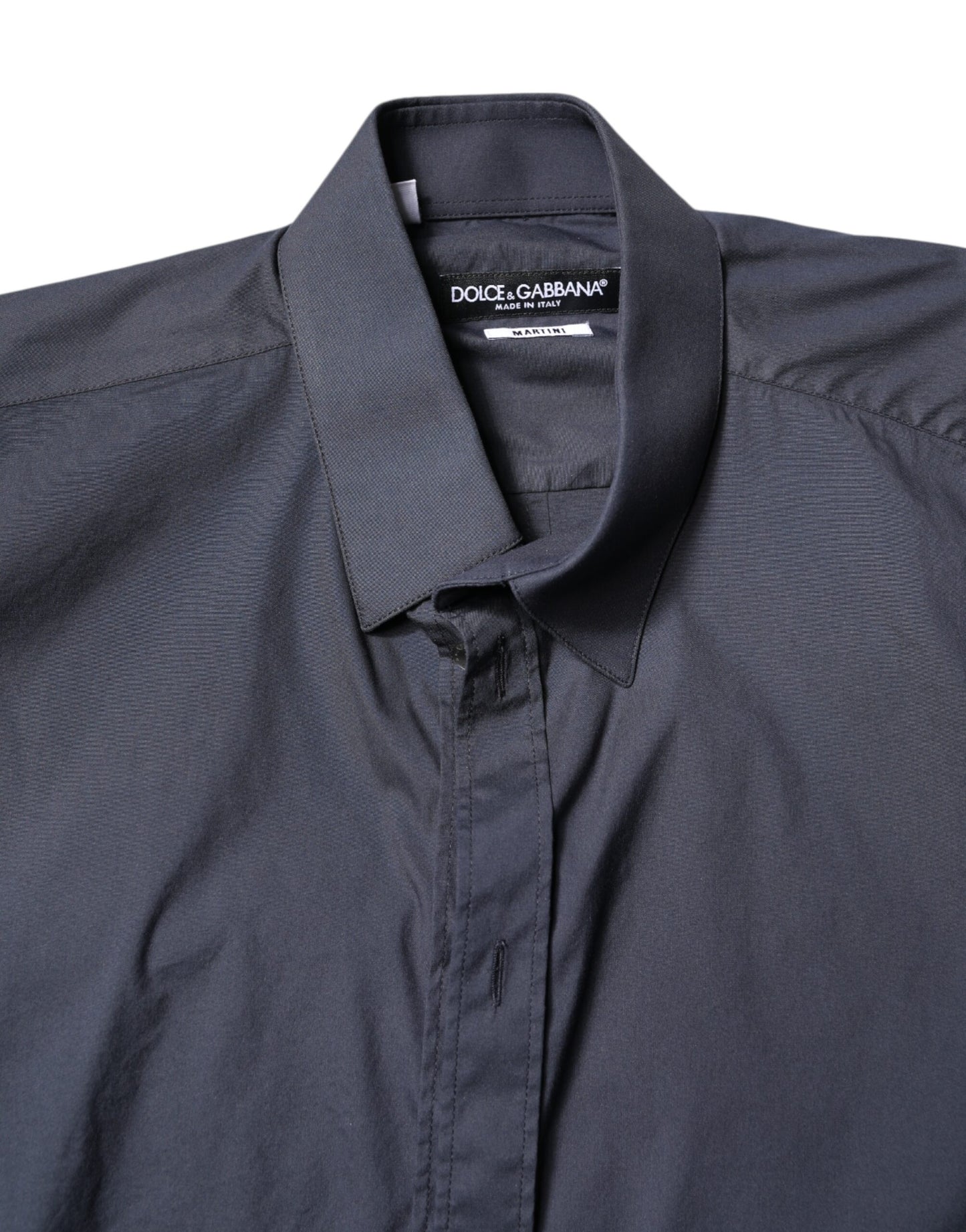 Dolce & Gabbana Dark Blue MARTINI Cotton Formal Dress Shirt