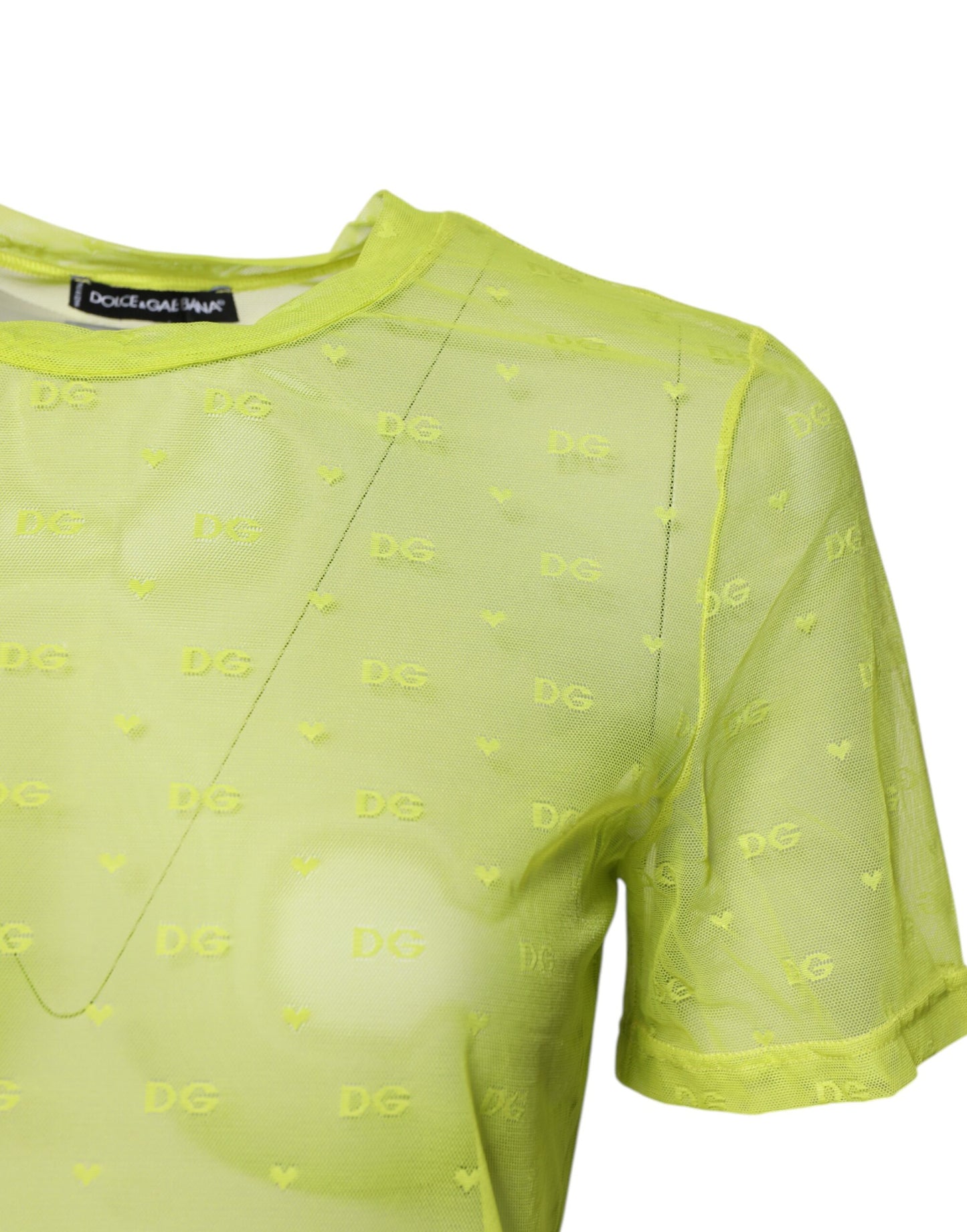 Dolce & Gabbana Green Nylon See Through Women Short Sleeves Top