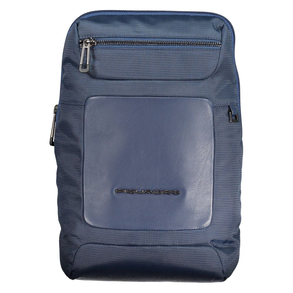 Piquadro Blue Recycled Polyethylene Men Shoulder Bag