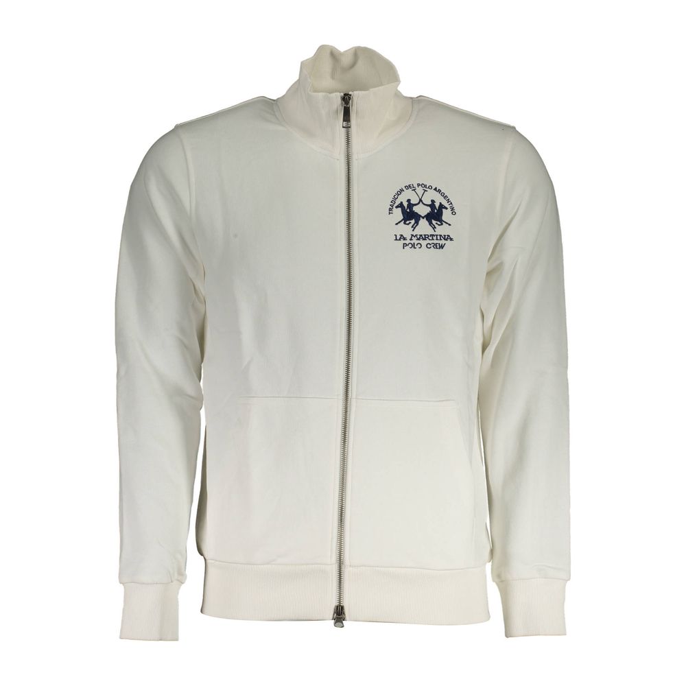 La Martina White Cotton Men Sweater