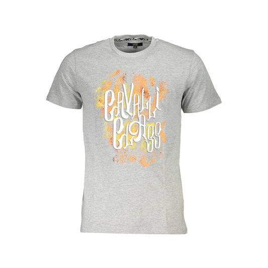 Cavalli Class Gray Cotton Men T-Shirt