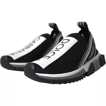 Dolce & Gabbana Black White Slip On Sorrento Sneakers Shoes
