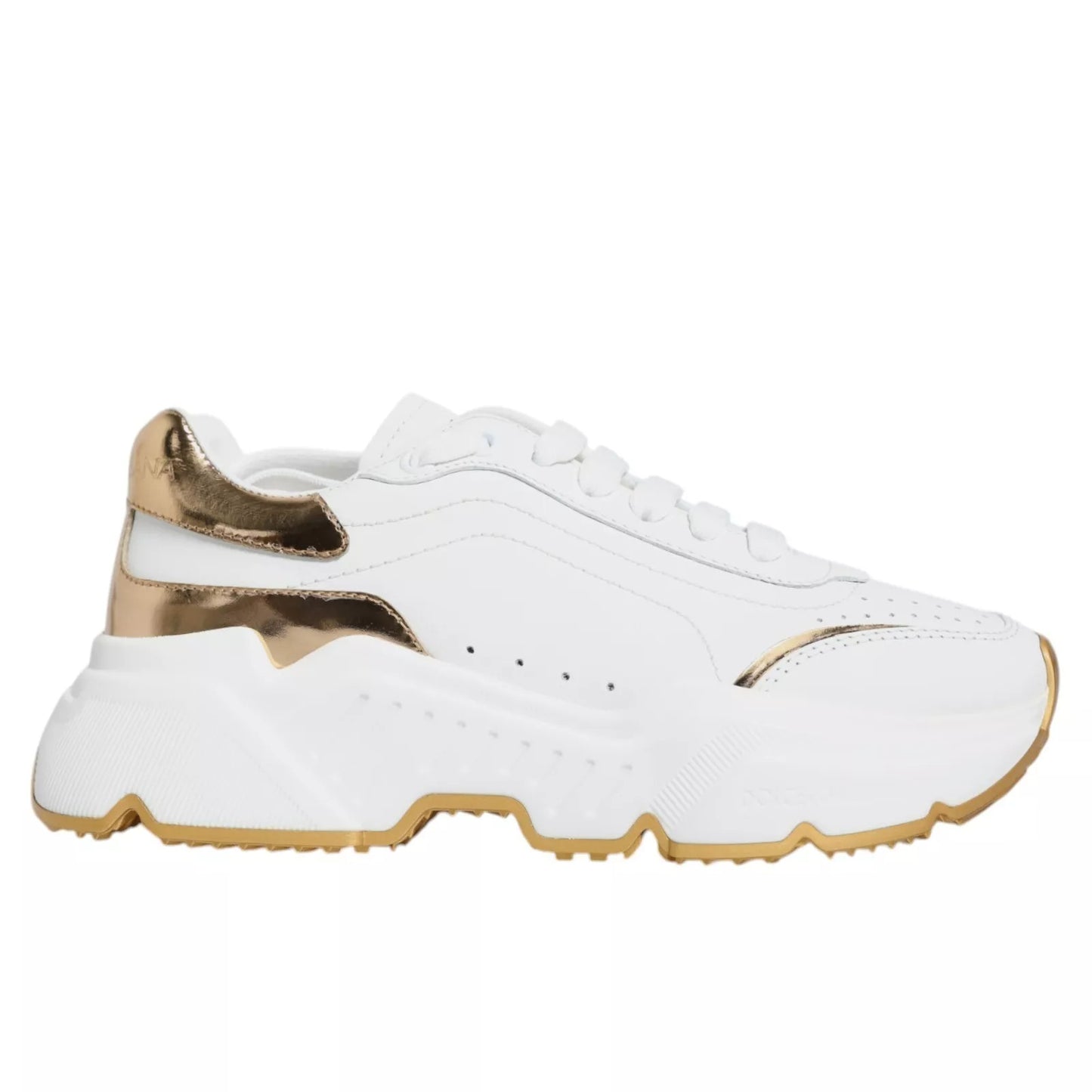 Dolce & Gabbana White Gold Daymaster Low Top Sneakers Shoes