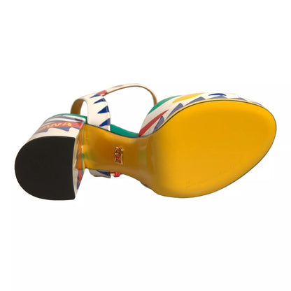 Dolce & Gabbana Multicolor Carretto Ankle Strap Heels Sandals Shoes