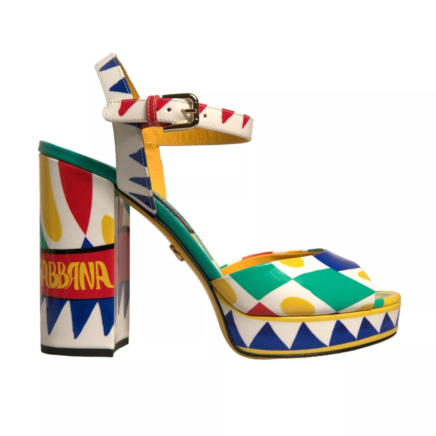 Dolce & Gabbana Multicolor Carretto Ankle Strap Heels Sandals Shoes