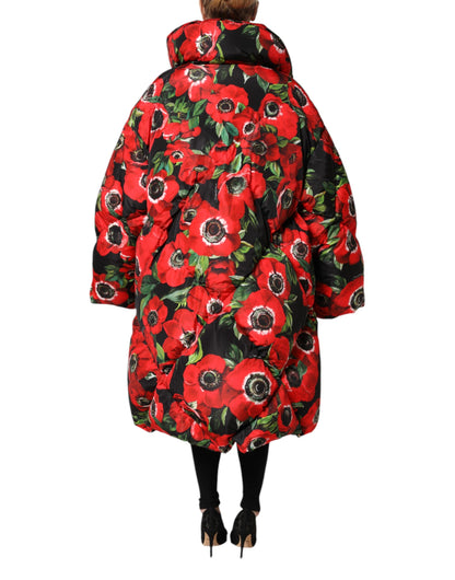 Dolce & Gabbana Multicolor Floral Full Zip Padded Jacket