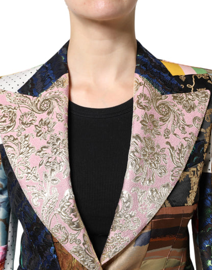 Dolce & Gabbana Multicolor Floral Patchwork Jacquard Jacket