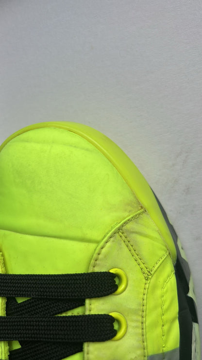 Dolce & Gabbana Neon Green Logo Tape Low Top Sneakers Shoes