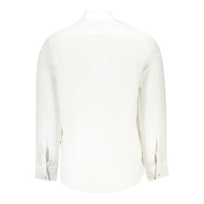 Hugo Boss White Linen Men Shirt
