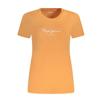 Pepe Jeans Orange Cotton Tops & T-Shirt