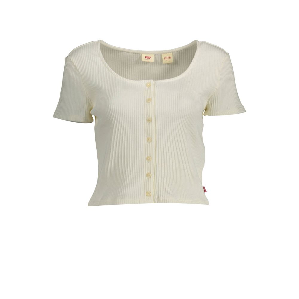 Levi's White Cotton Women T-Shirt