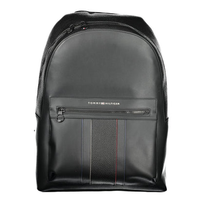 Tommy Hilfiger Black Polyester Men Backpack