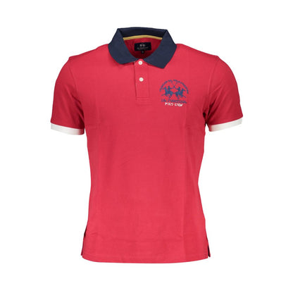 La Martina Red Cotton Polo Shirt